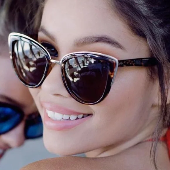 Cat Eye Sunglasses Brown / Leopard Sunnies - Picture 2 of 10